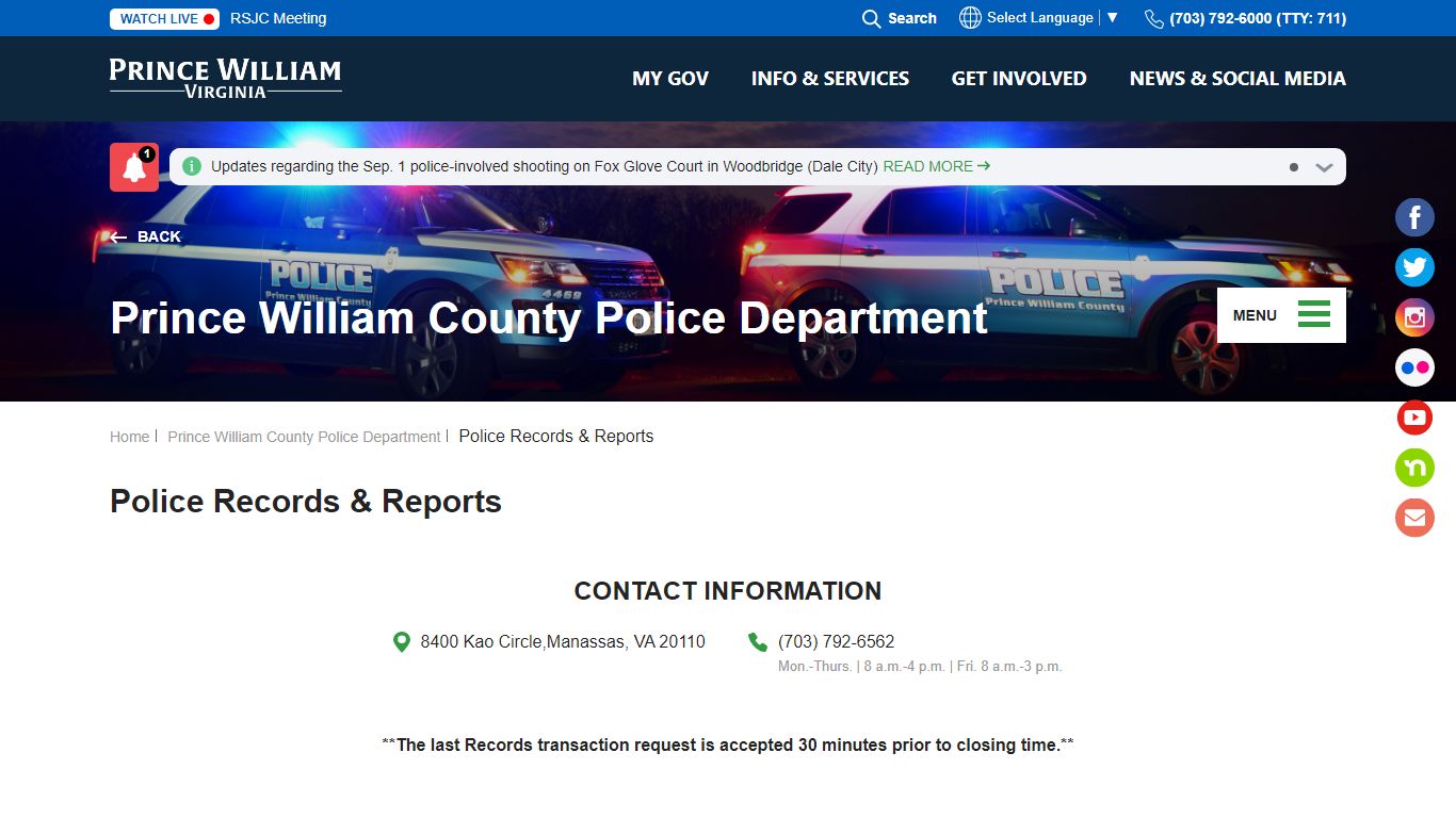 Police Records & Reports - Prince William County, Virginia